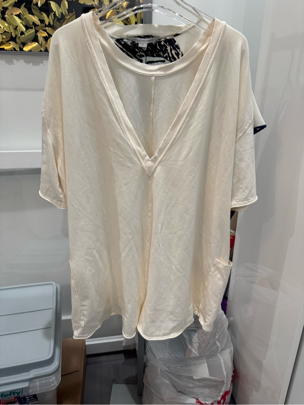 FREE PEOPLE Hot Shot Tee Romper by Free People NWOT SZ L in the color chalk - Picture 2 of 7